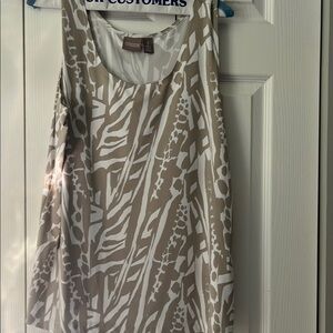 Chico's Beige and White Patterned Women's Top